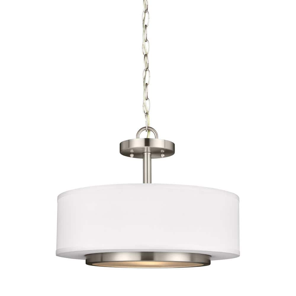 Nance 2-Light Brushed Nickel Semi-Flushmount Convertible Pendant price history on PriceWatchPro