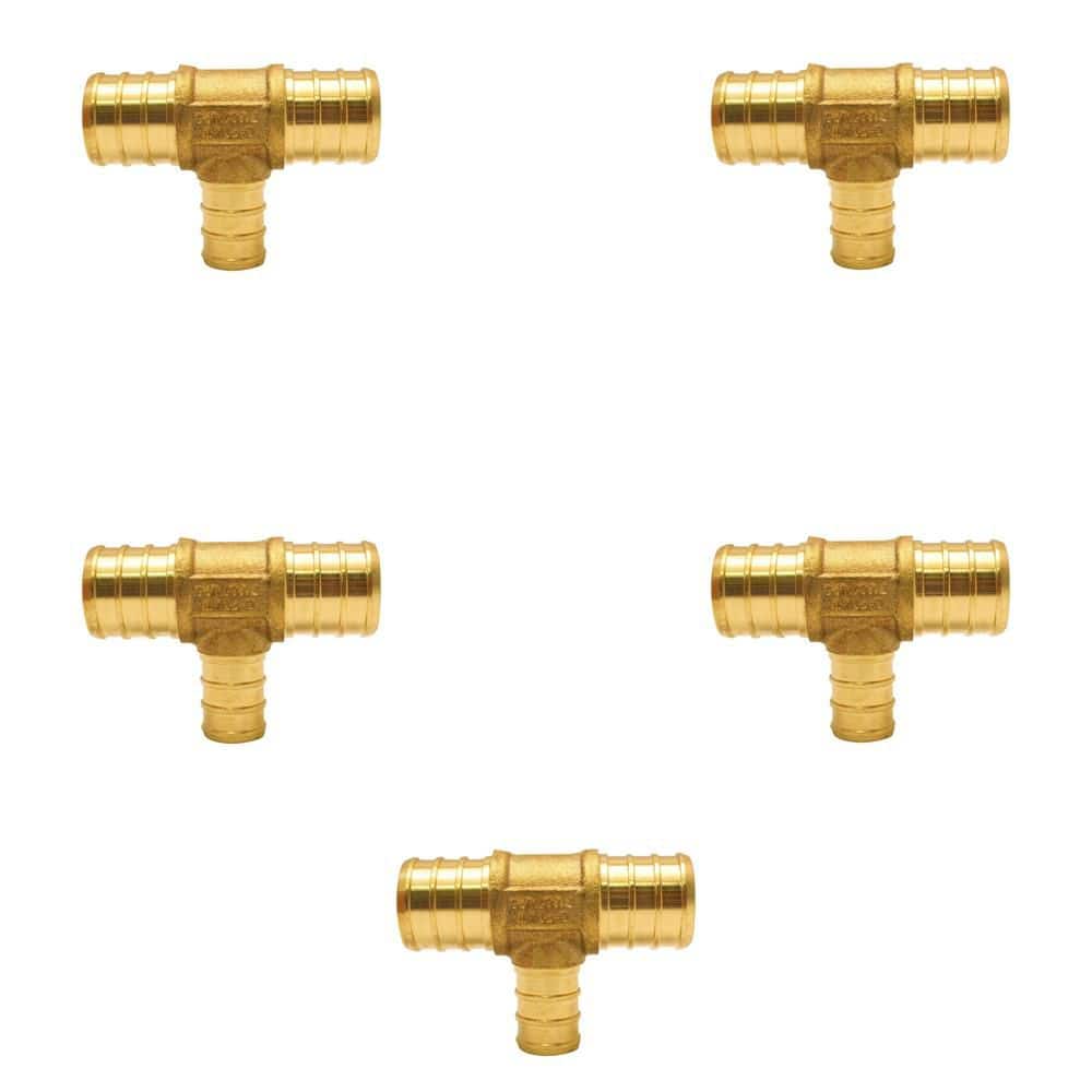 3/4 in. x 3/4 in. x 1/2 in. Brass PEX-B Barb Reducing Tee (5-Pack) price history on PriceWatchPro