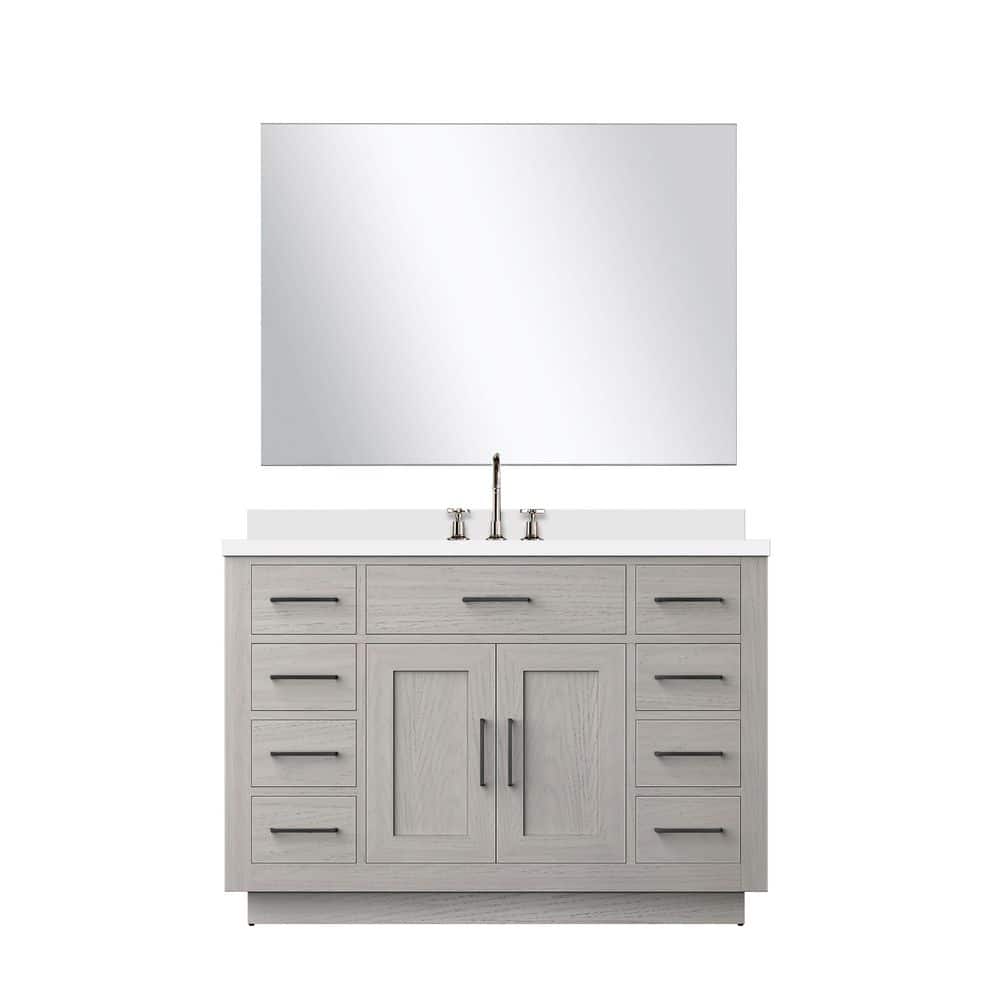 Condor 48 in W x 22 in D White Oak Single Bath Vanity with Cultured Marble Top, 43 in Mirror and Faucet Set price history on PriceWatchPro