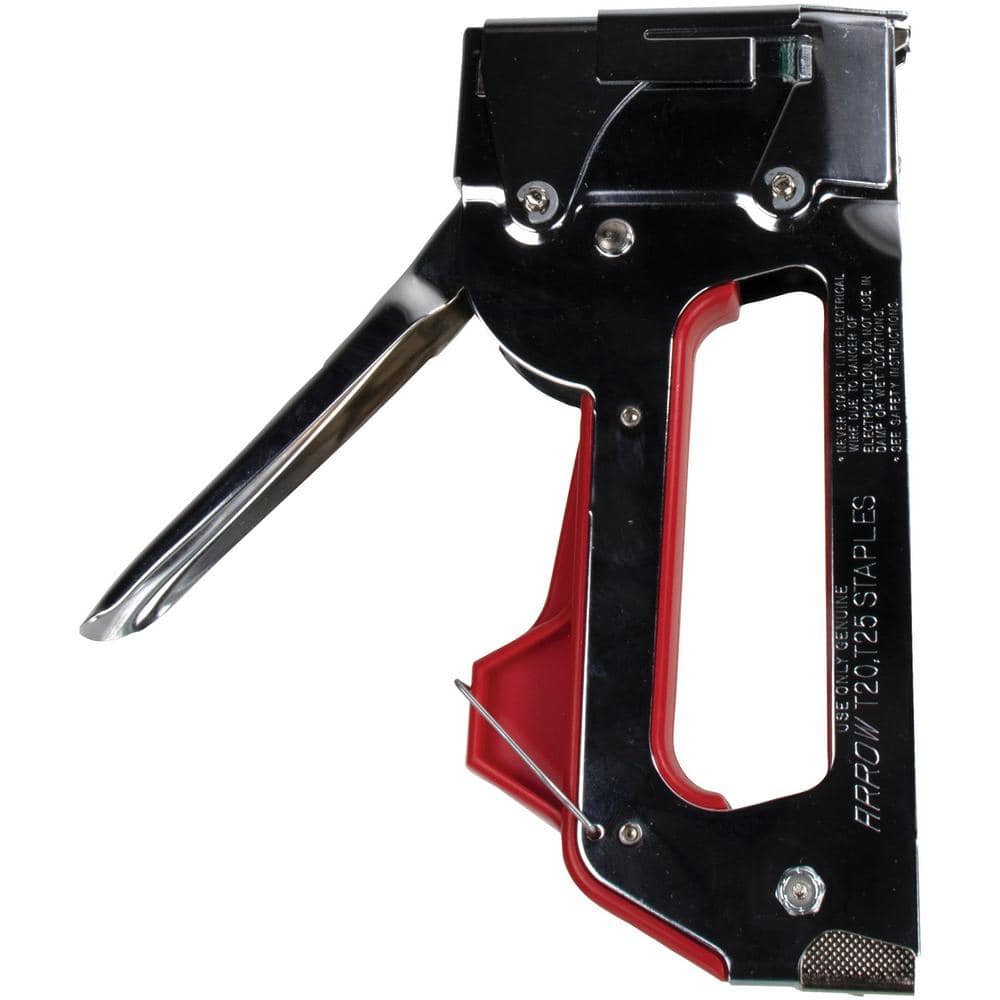 Arrow Dual-purpose Staple Gun u0026 Wire Tacker with 5000-Pack 3/8 in. 7/16 in. u0026 9/16 in. T25 Round Crown Staples