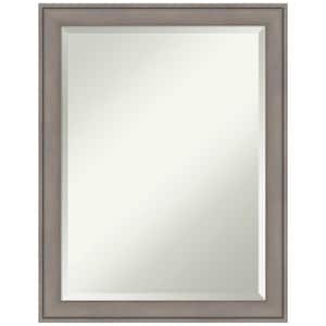 Greywash 21.5 in. x 27.5 in. Beveled Rectangle Wood Framed Bathroom Wall Mirror in Gray