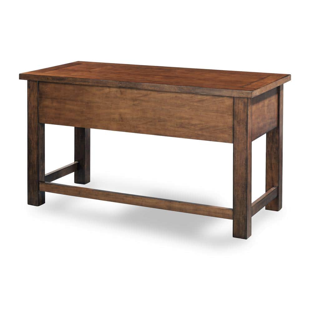 Tahoe Aged Maple Executive Desk with Keyboard Tray and Drawers