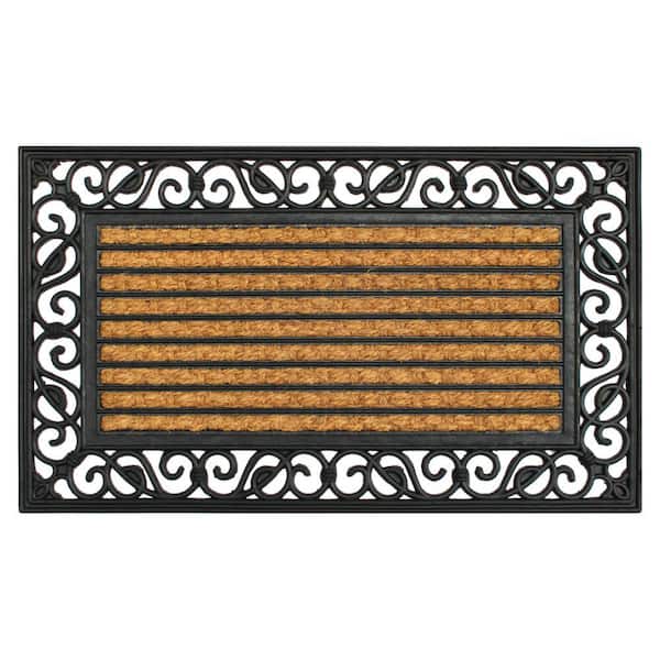 Unbranded Irongate Natural 18 in. x 30 in. Rubber and Coir Non-Slip Outdoor Door Mat