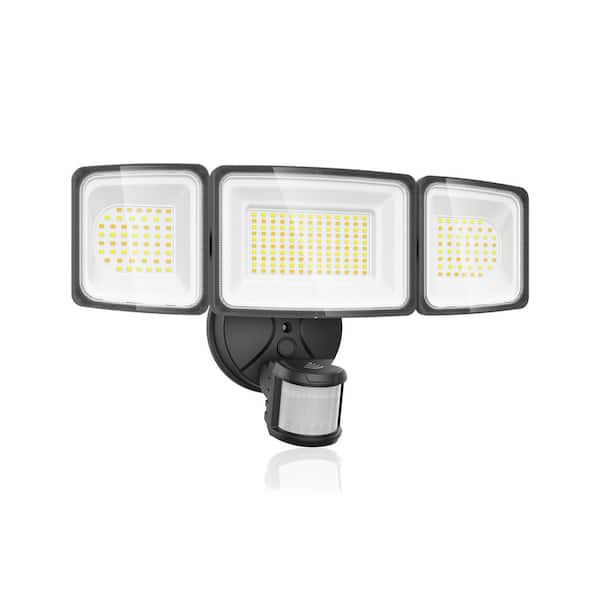 100-Watt 9000 Lumen Smart LED Flood Light Black Motion Sensing Dusk to Dawn Outdoor WiFi Alexa APP Control IP65 1 Pack