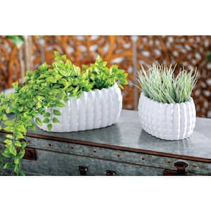 6 in., 5 in., and 4 in. Small White Ceramic Indoor Outdoor Planter (3- Pack)