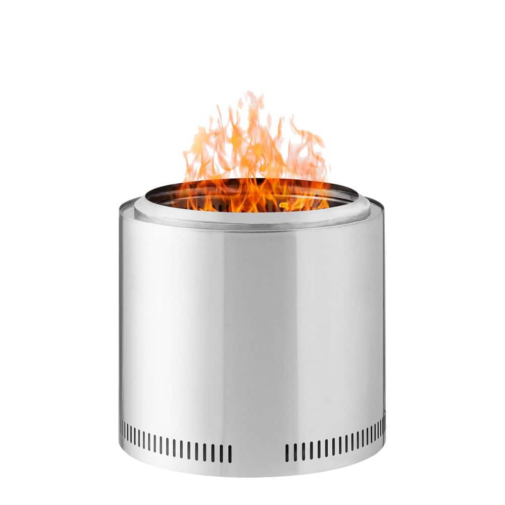 Hampton Bay 19 in. Outdoor Stainless Steel Wood Burning Stainless Steel