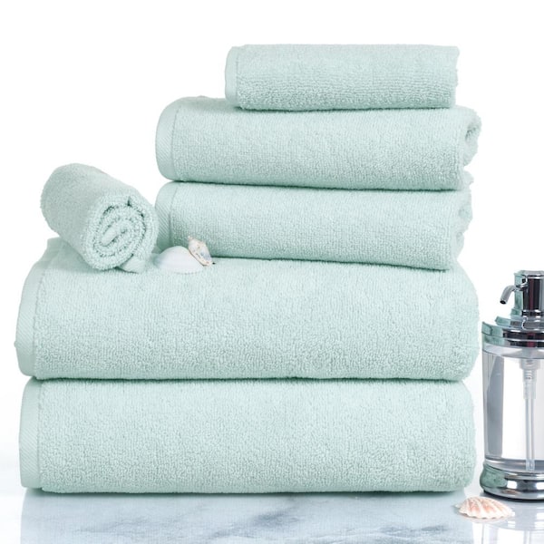 Clorox Bleach Friendly 100% Cotton Quick Dry 2-Bath, 2-Hand, 2-Washcloth  6-Piece Towel Set, Ivory MSI008825 - The Home Depot