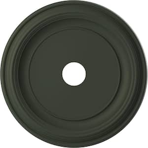 22" O.D. x 3-1/2" I.D. x 1-1/2" P Traditional Thermoformed PVC Ceiling Medallion in UltraCover Satin Hunt Club Green