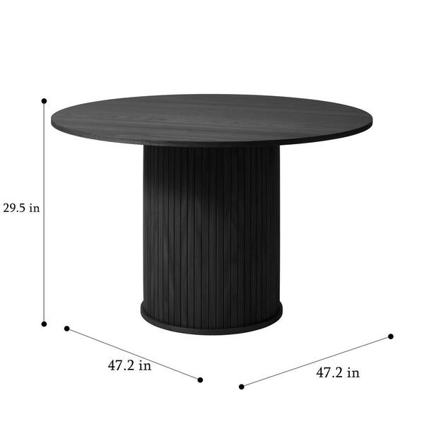 Nyhus Nebula 47 in Round Black Oak Wood Table (Seats 4) NOLA-4620 - The  Home Depot