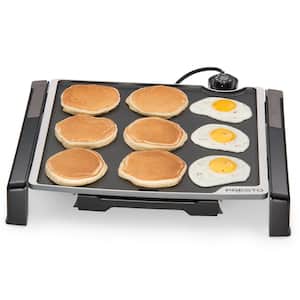 Tilt and Fold 210 sq. in. Black Electric Griddle with Temperature Sensor