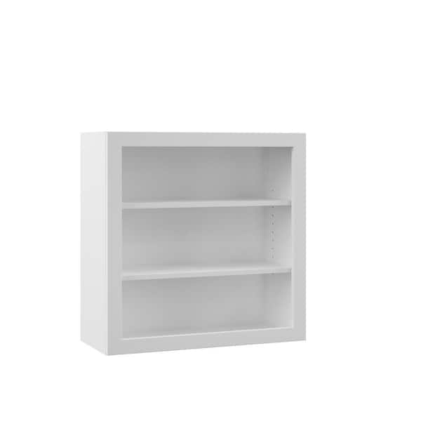 Hampton Bay Designer Series Edgeley Assembled 30x30x12 in. Wall Open Shelf Kitchen Cabinet in White