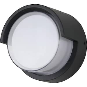 Black LED Modern Outdoor Hardwired Selectable CCT 30K 40K 50K Wall Lantern Light Sconce with Canopy No Bulbs Needed