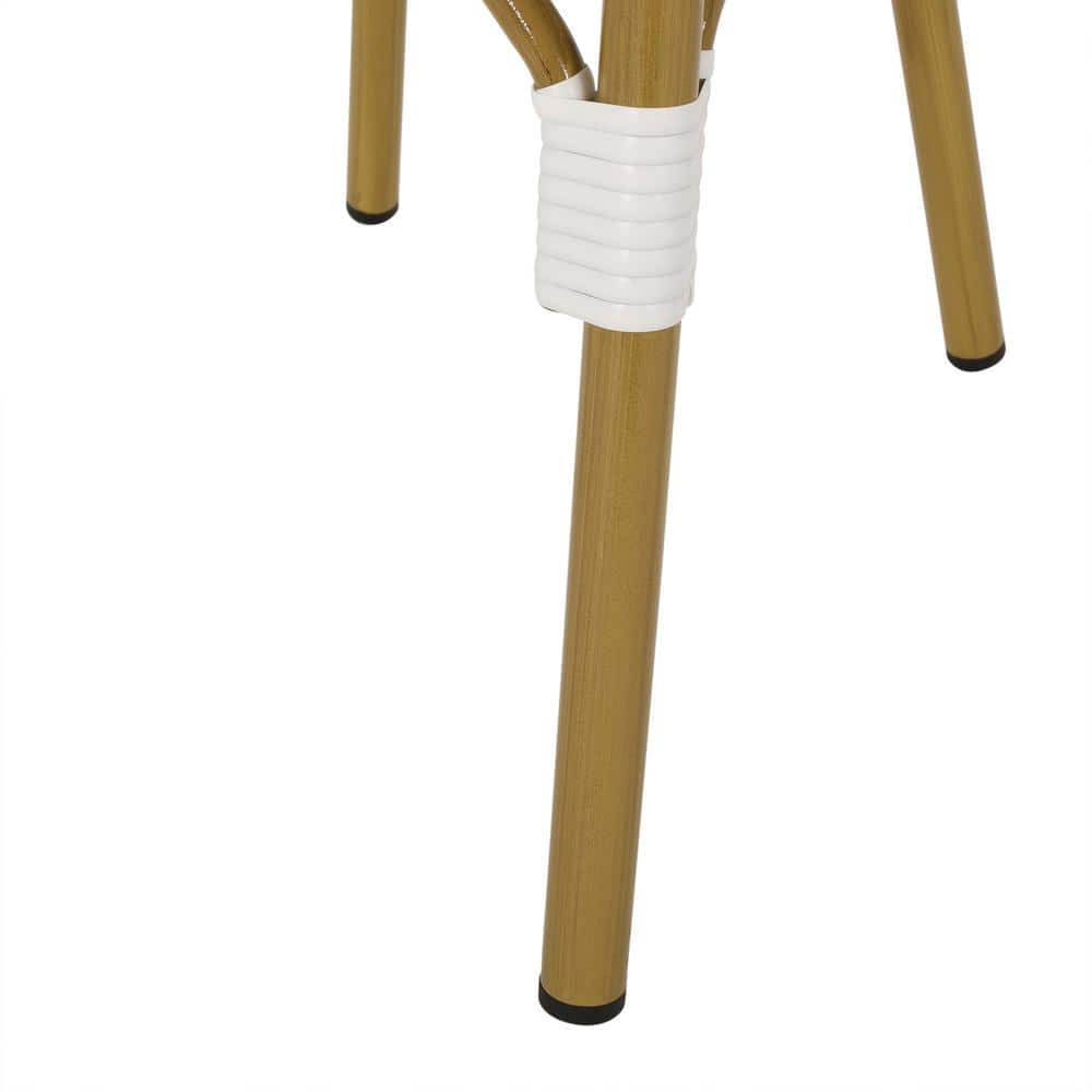 Blue and White Bamboo Print Outdoor Bistro Chair Set