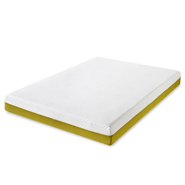 MELLOW Lagom 8 in. Medium Hybrid Smooth Top Bamboo Charcoal Memory Foam and Pocket Spring Mattress, Full