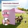 ANGELES HOME 10 ft.x 10 ft.Pink Foldable Commercial Pop-Up Canopy with Roller Bag and Banner Strip 108CKNP846PI