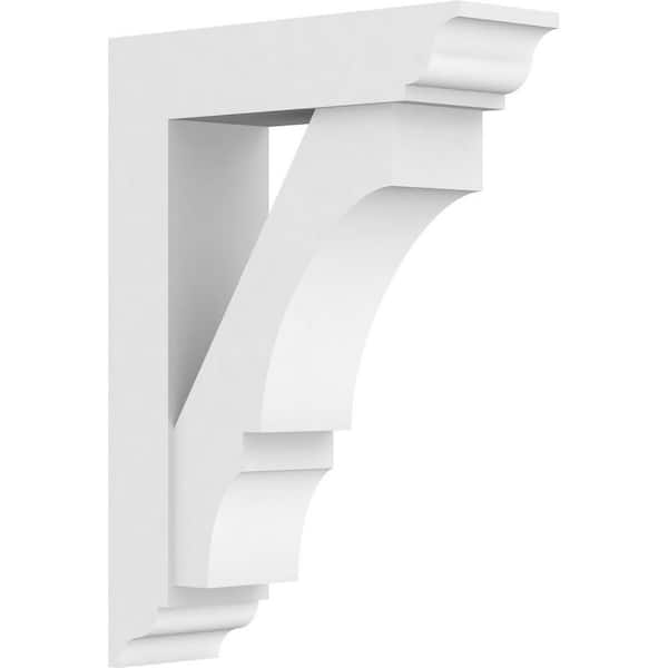 Ekena Millwork Standard Balboa 5 in. W x 22 in. H x 16 in. D Signature Urethane Polyurethane Bracket With Traditional Ends