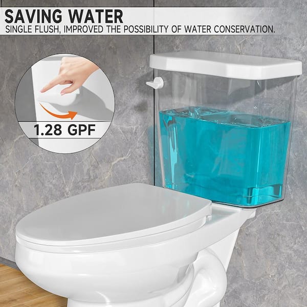 WetBase 17 in. ADA Height 2-Piece Toilet 1.28 GPF Tornado Single