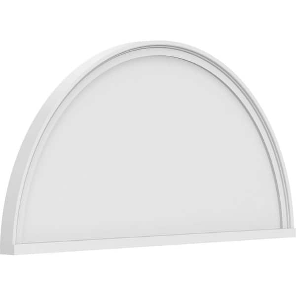 Ekena Millwork 2 in. x 42 in. x 21 in. Half Round Smooth Architectural Grade PVC Pediment Moulding