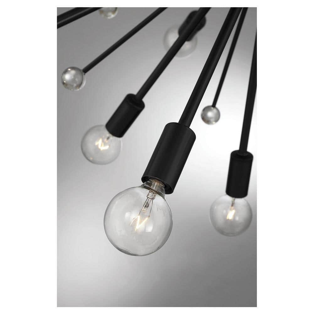 Galea Matte Black 24-Light Sputnik Chandelier with Glass Baubles