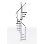 Reroute Galvanized Exterior 42in Diameter, Fits Height 85in - 95in, 1 42in Tall Platform Rail Spiral Staircase Kit
