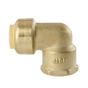1/2 in. Push Fit x 1/2 in. NPT Female Pipe Thread Brass 90-Degree Elbow Fitting