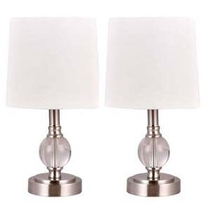 Cory Martin 15.5 in. Brushed Steel Table Lamp with USB Port (2-Pack)