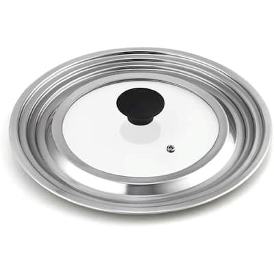 Stainless Steel Universal Lid with Glass Center Fits 8 in., 10.25 in., 11 in. and 12 in.