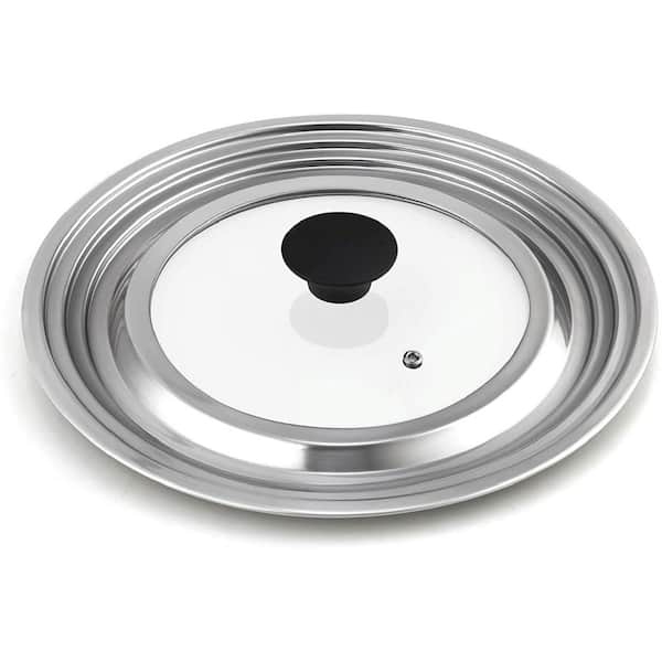 Cook N Home Stainless Steel Universal Lid with Glass Center Fits 8 in., 10.25 in., 11 in. and 12 in.