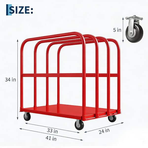 2‑in‑1 Heavy‑Duty Platform Truck Cart, 2000 lb, 37×24 in Steel Flatbed, 5‑in Swivel Casters, Dual Handrails