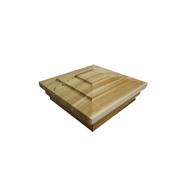 Unbranded 4 in. x 4 in. Step-Out Flat Top Cedar Post Cap