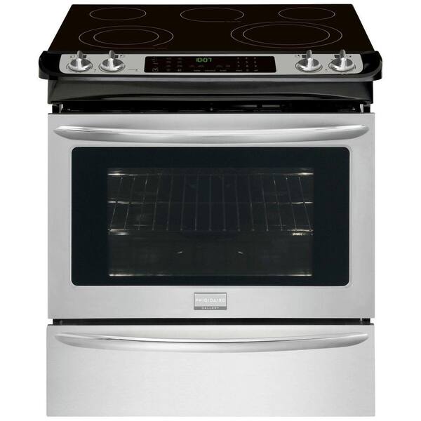 Frigidaire 30 in. 4.6 cu. ft. Slide-In Electric Range with Self-Cleaning Convection Oven in Stainless Steel