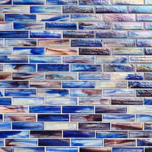 Waterscape Cove Blue 11.82 in. x 12 in. Polished Glass Wall Mosaic Tile (0.98 sq. ft./Each)