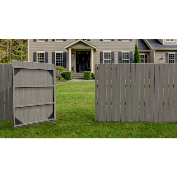 Natures Composites Composite Fence and Gate Picket - Square Top - Slate Grey - 3/8in. x 5in. x 5 3/4ft. (7-Pack)