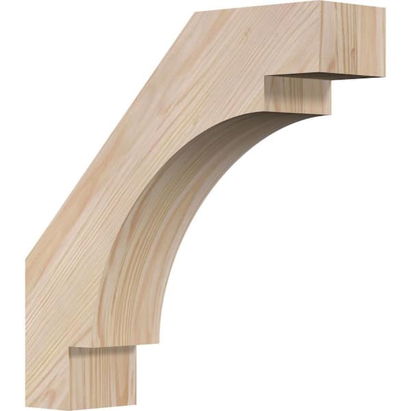Ekena Millwork 3 1/2"W x 14"D x 14"H Merced Smooth Knee Brace, Douglas Fir