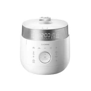 CRP-LHTR0609FW 6-Cup (Uncooked) Induction Heating Twin Pressure Rice Cooker, 16 Menu Modes, Auto Clean (White)