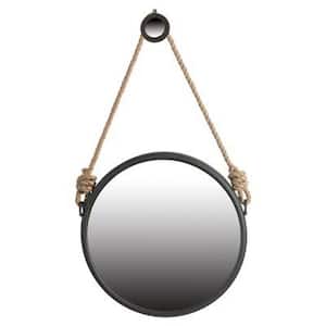 19.5 in. W x 19.5 in. H Black and Silver Round Accent Metal Mirror