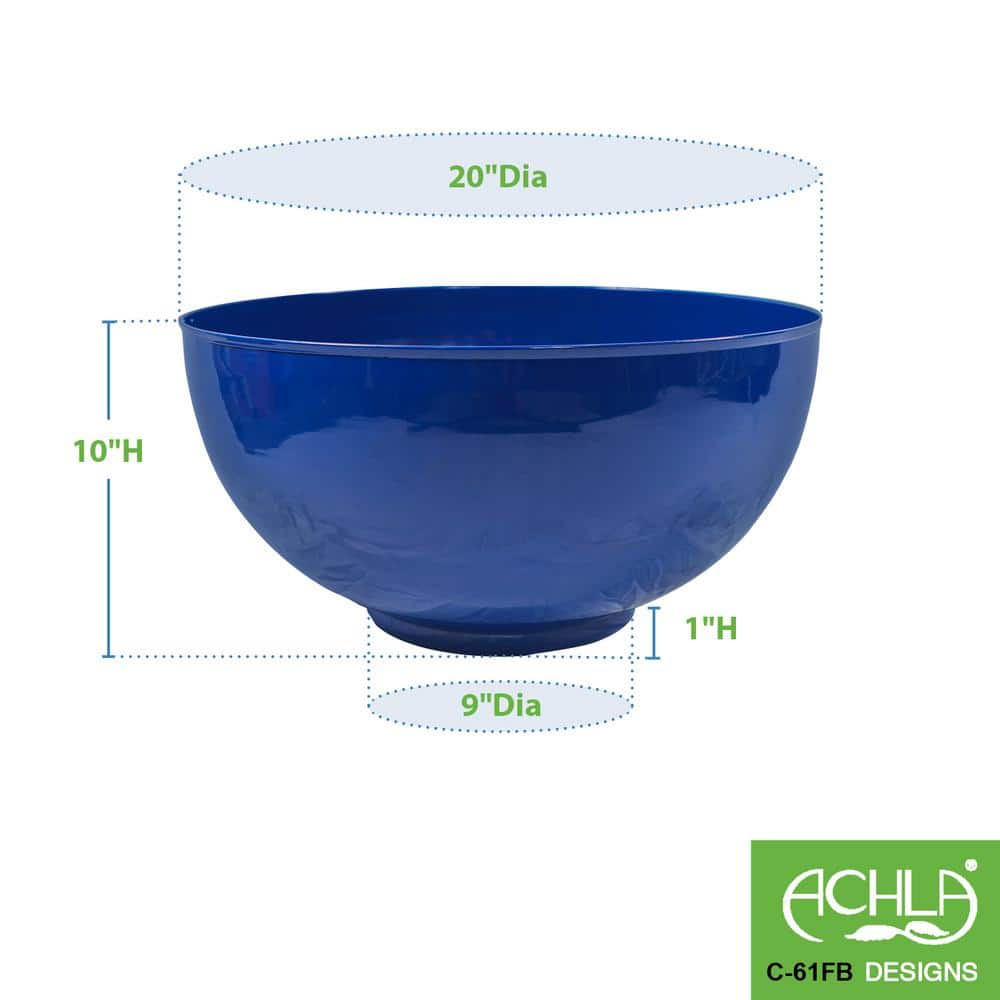 French Blue 24" Galvanized Steel Bowl Planter