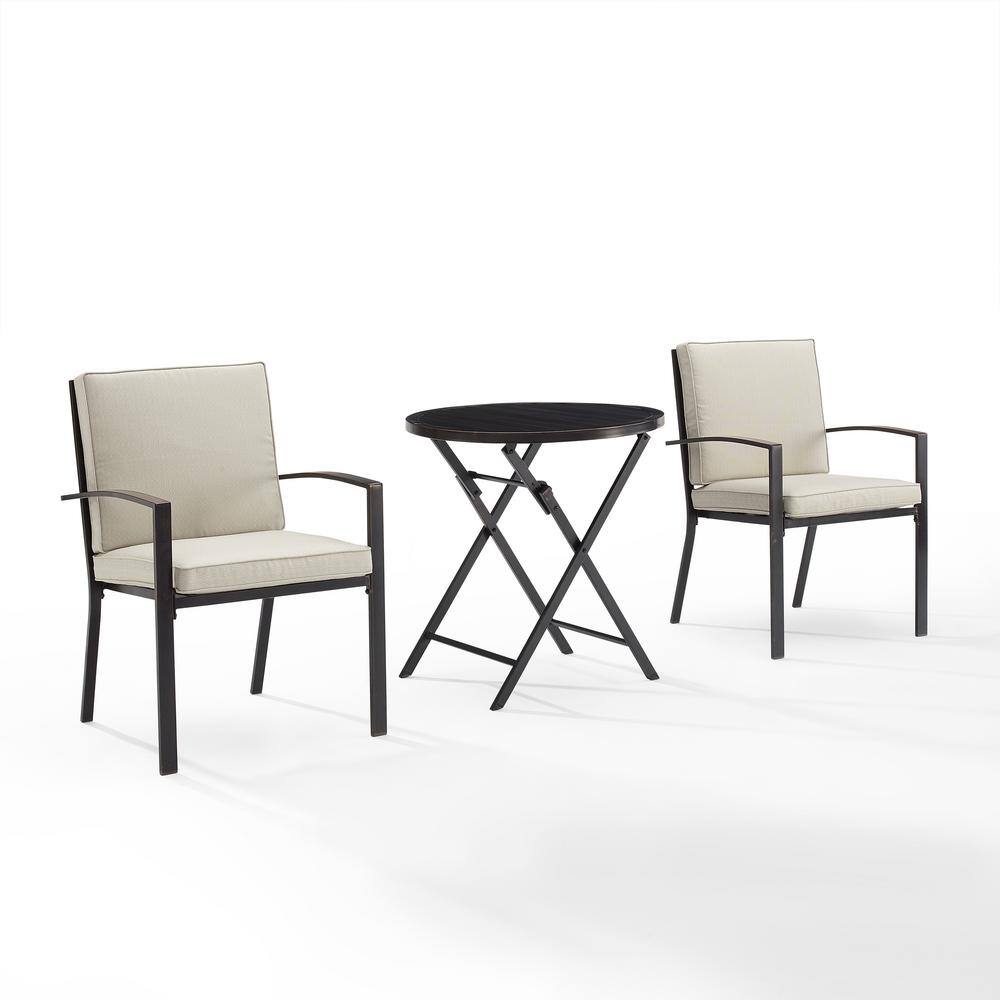 CROSLEY FURNITURE Kaplan Oil Rubbed Bronze 3-Piece Metal Round Outdoor ...