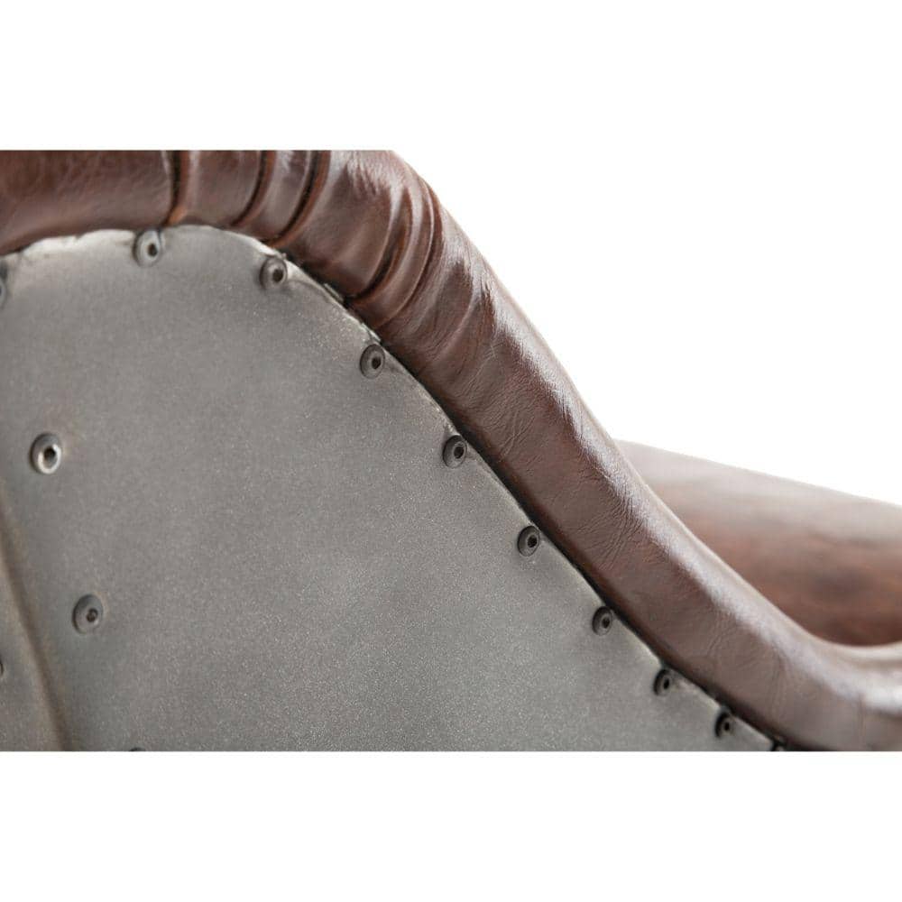 Sloped Armrest Leatherette and Metal Bar Stool - Black