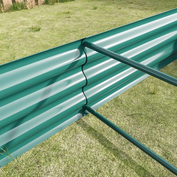 Unbranded - 71 in. L x 36 in. W x 12 in. H Green Outdoor Metal Raised Garden Bed, Planter Box for Vegetables, Flowers, Herbs, Plants