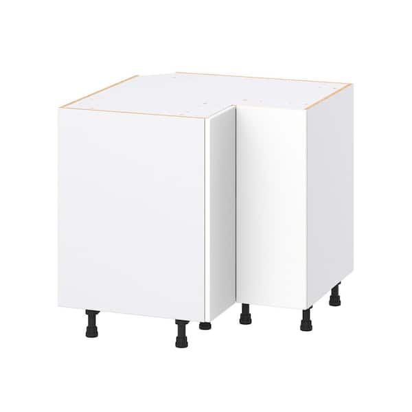 Timberline 36 in. W x 24 in. D x 34.5 in. H Assembled Slab Standard Corner Base Kitchen Cabinet in Bright White