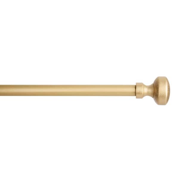 Modern Rounded Cap 36 in.-72 in. Matte Gold Single Curtain Rod