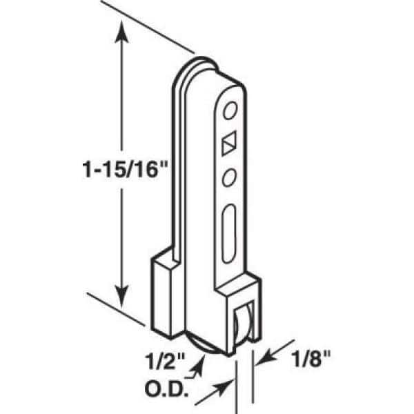 Sliding Window Roller Assembly, 1/2 in. Flat Steel Roller
