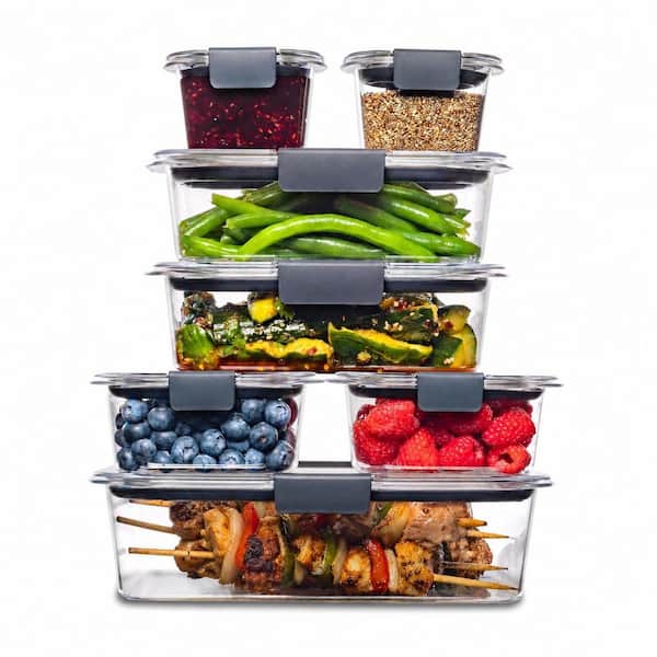 14-Piece Clear Plastic Food Storage Container Set with Lids, BPA-Free, Leak Proof, Airtight Seal