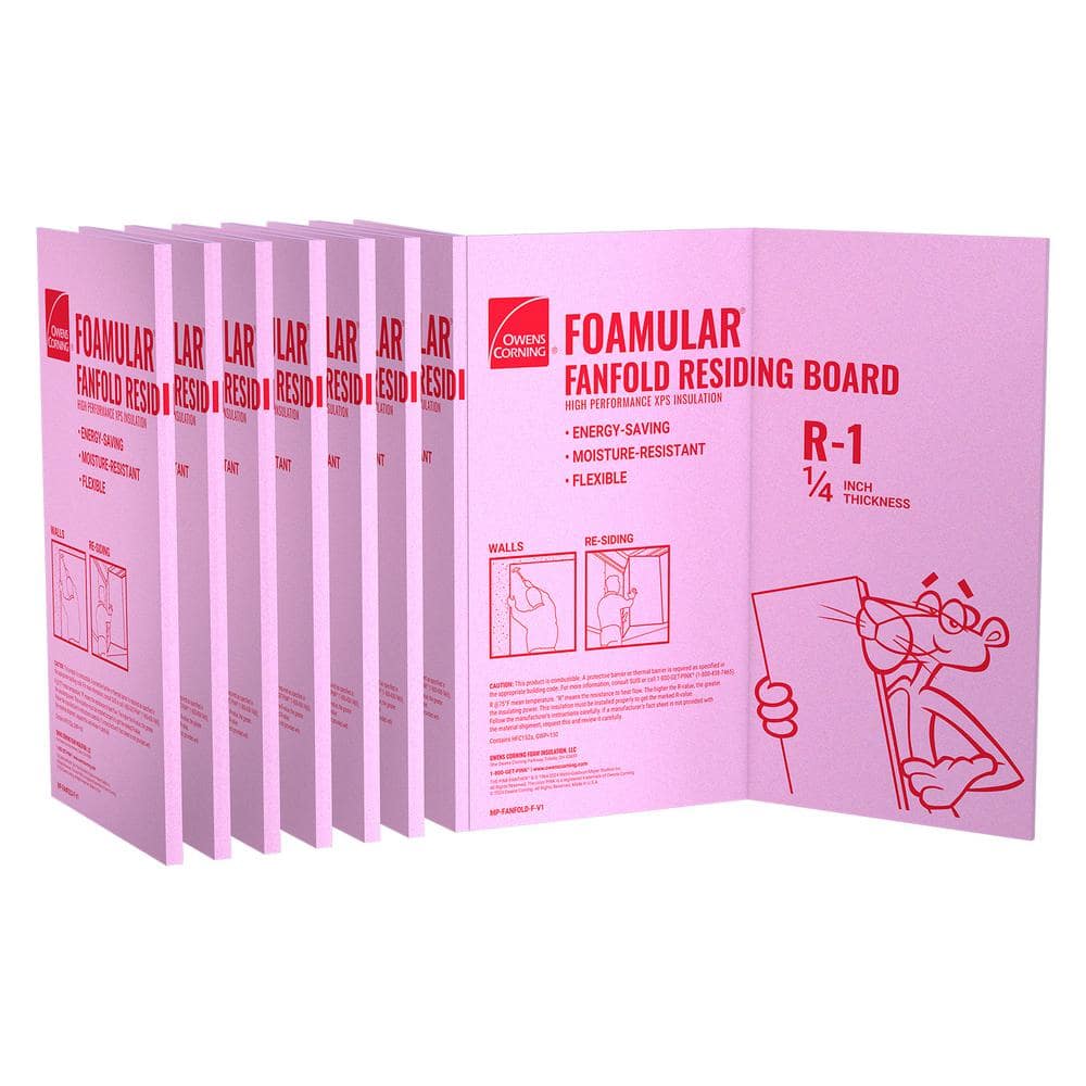 Owens Corning® FOAMULAR® R-1 Extruded Polystyrene Foam Fanfold Underlayment Insulation 1/4 Owens Corning® FOAMULAR® R-1 Extruded Polystyrene Foam Fanfold Underlayment Insulation 1/4