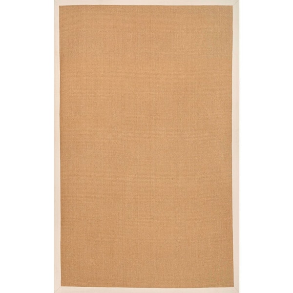 Camden Farmhouse Cottage Border Jute Natural/Beige 8 ft. x 10 ft. Area Rug