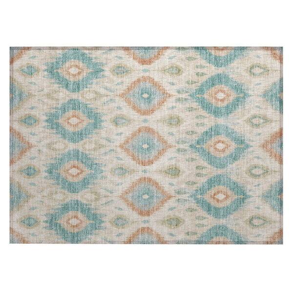 Chantille Machine Washable Indoor/Outdoor Abstract ACN3120 Teal 3 ft. x 4 ft. Area Rug