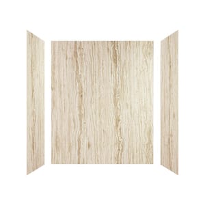 Expressions 36 in. x 60 in. x 72 in. 3-Piece Easy Up Adhesive Alcove Shower Wall Surround in Sorento