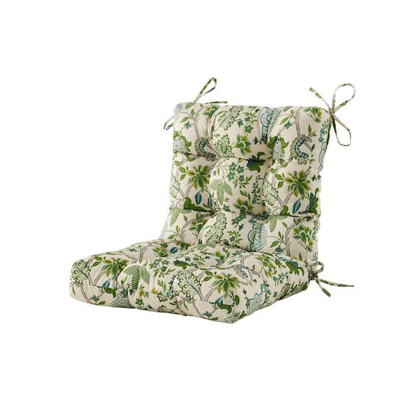 ARTPLAN Seat/Back Outdoor Chair Cushion, Tufted Replacement for Patio Furniture, 20x20x4,1 Count, Floral?Light Green