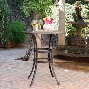 Bronze Round Aluminum Outdoor Patio Bistro Table